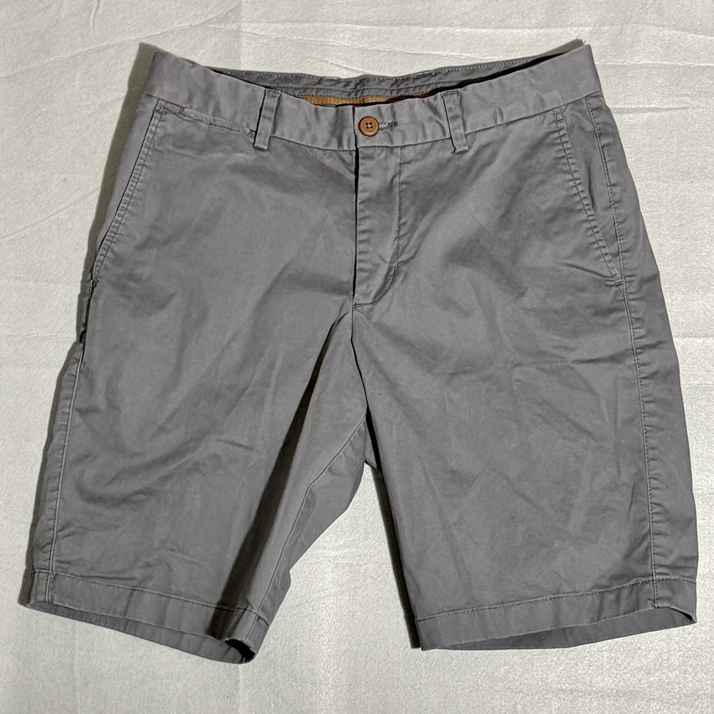 Tommy Bahama Shorts Mens 32 Gray Chino Flat Front Stretch 10 Inseam Cotton Blend